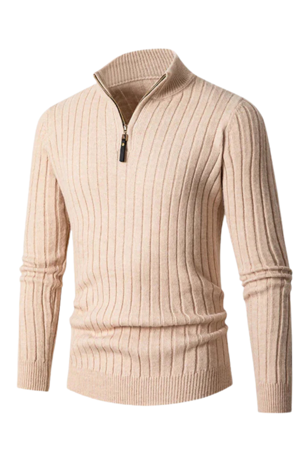 Falerro Men’s Half-Zip High Collar Jumper – Cashmere Blend Knit