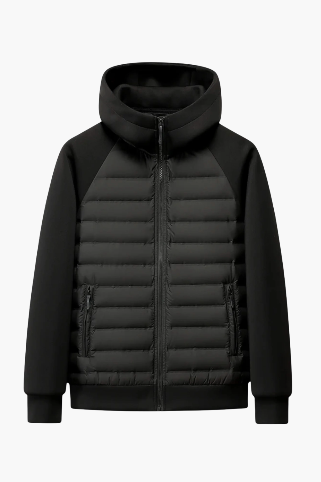 Falerro Men’s Hooded Down Jacket – Quilted Duck Down Fill