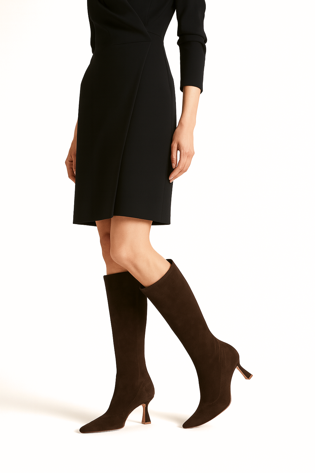 Falerro Women’s Knee High Boots with Side Zipper