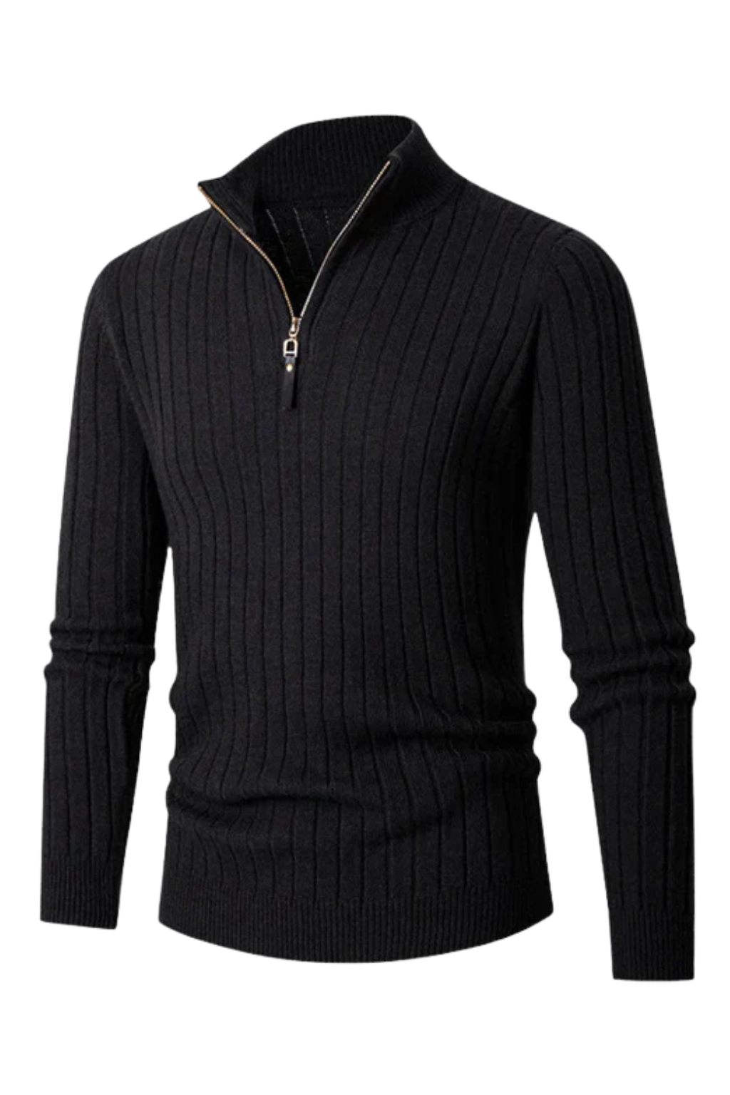Falerro Men’s Half-Zip High Collar Jumper – Cashmere Blend Knit