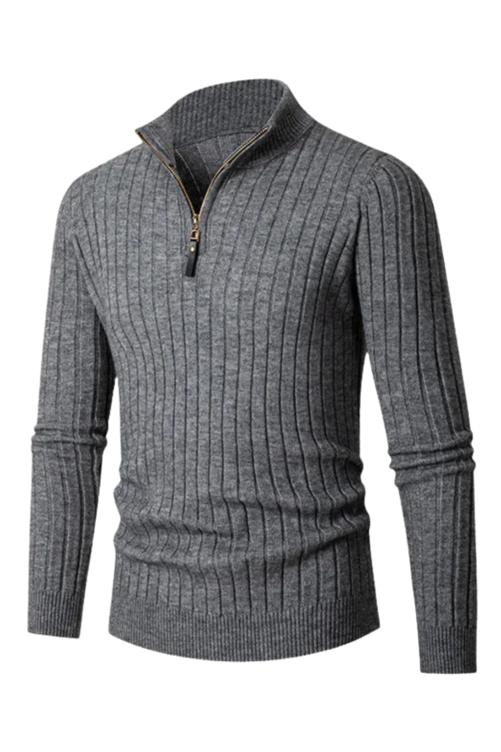 Falerro Men’s Half-Zip High Collar Jumper – Cashmere Blend Knit