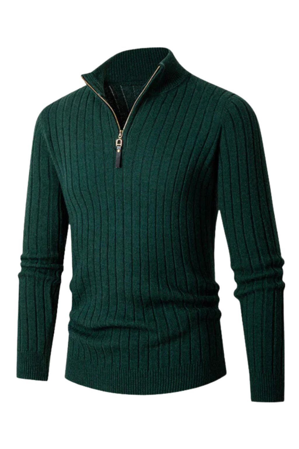 Falerro Men’s Half-Zip High Collar Jumper – Cashmere Blend Knit