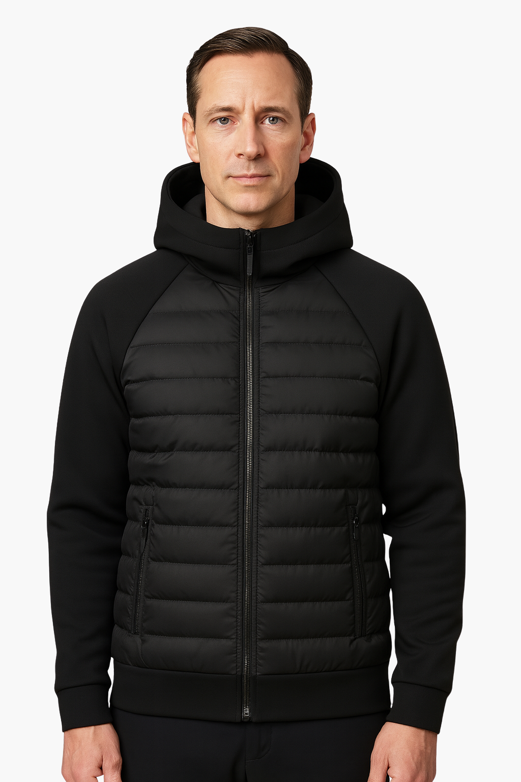 Falerro Men’s Hooded Down Jacket – Quilted Duck Down Fill