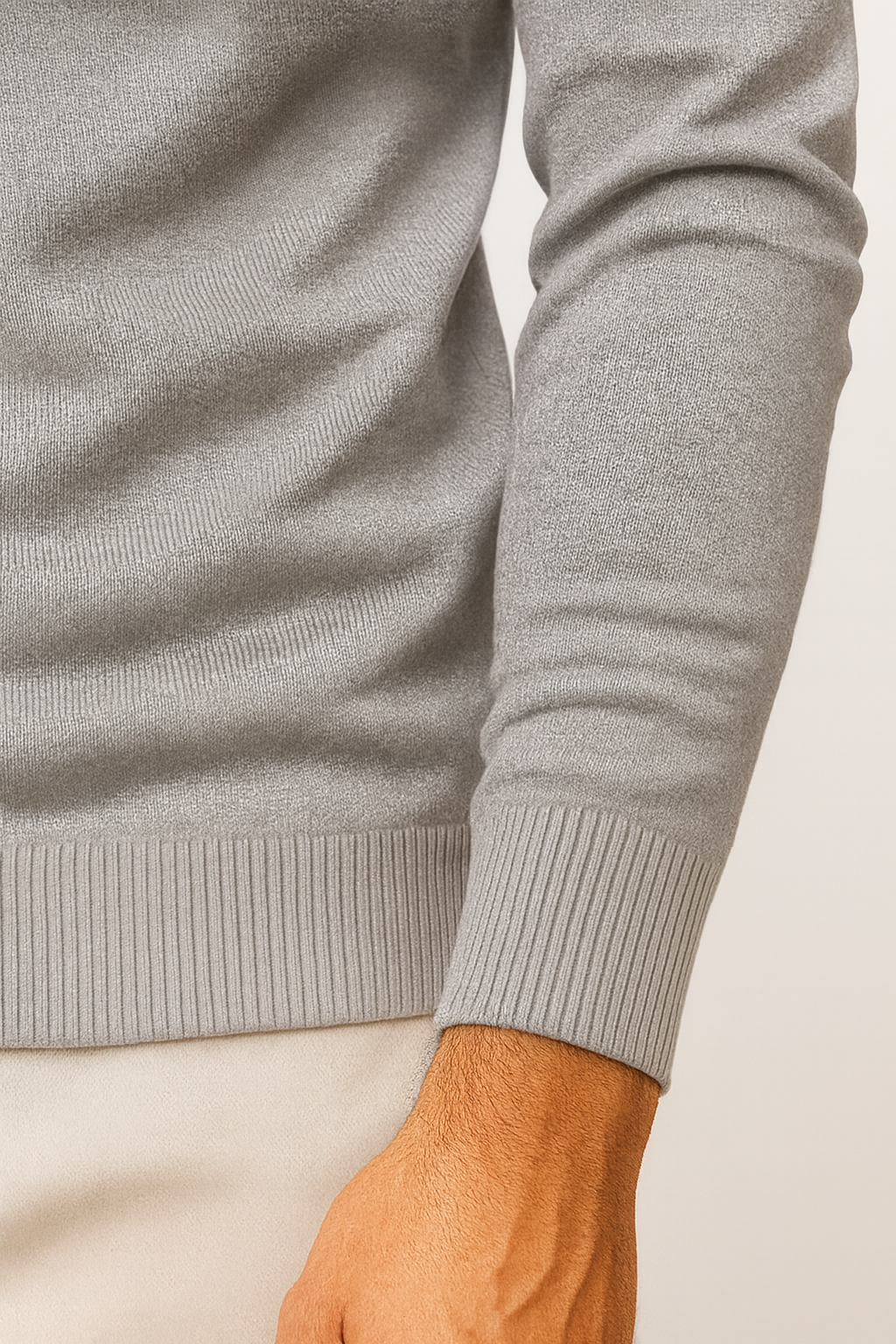 Falerro Men’s Turtleneck Sweater – Rib Knit Wool Blend