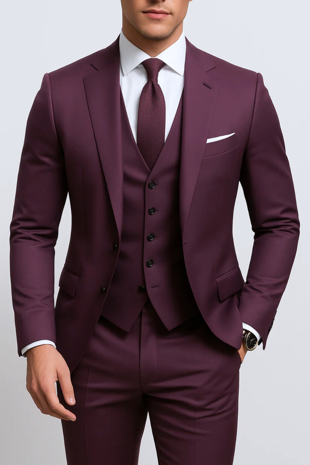 Falerro Men’s Suit – 3-Piece Formal Tailored Set