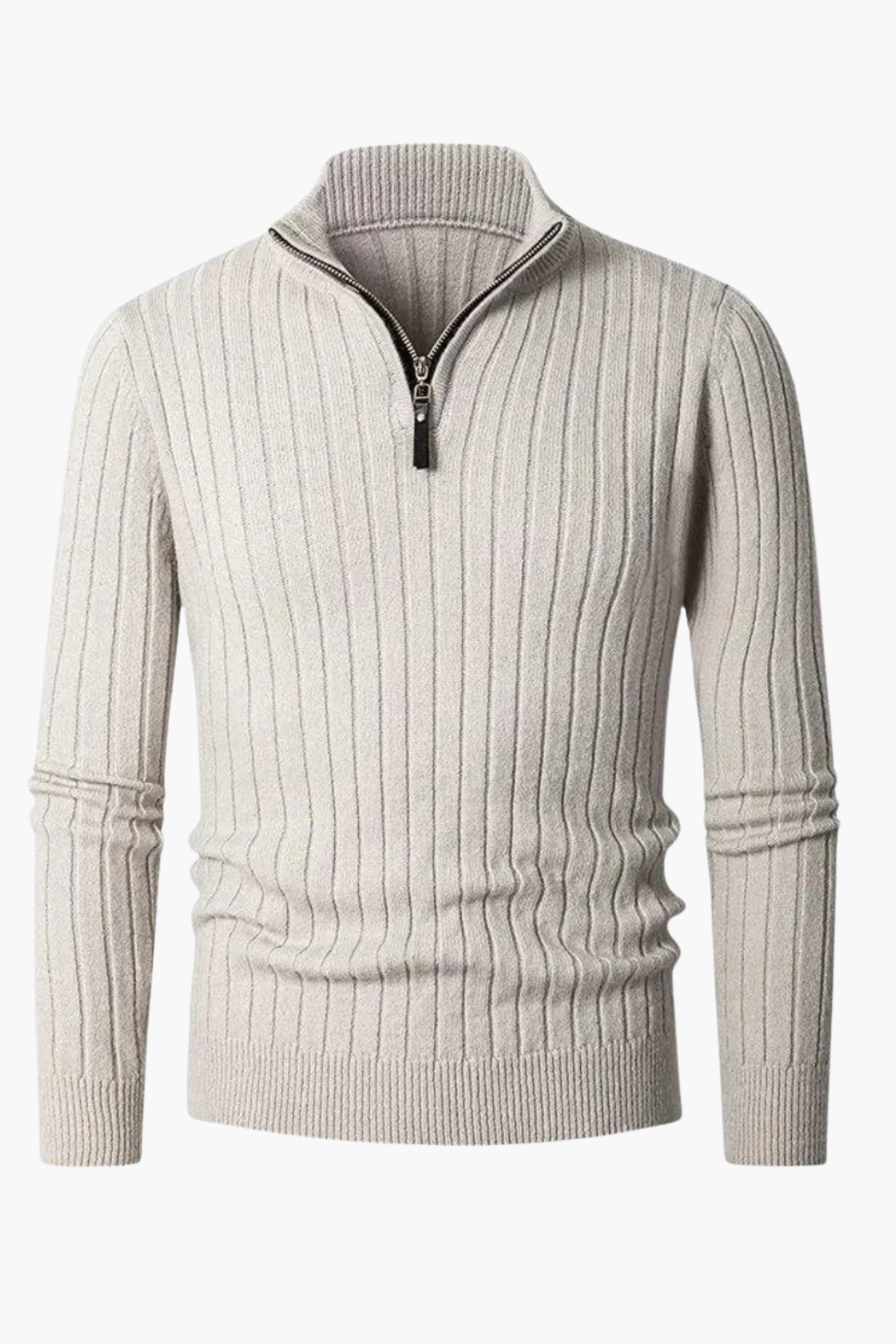 Falerro Men’s Half-Zip High Collar Jumper – Cashmere Blend Knit