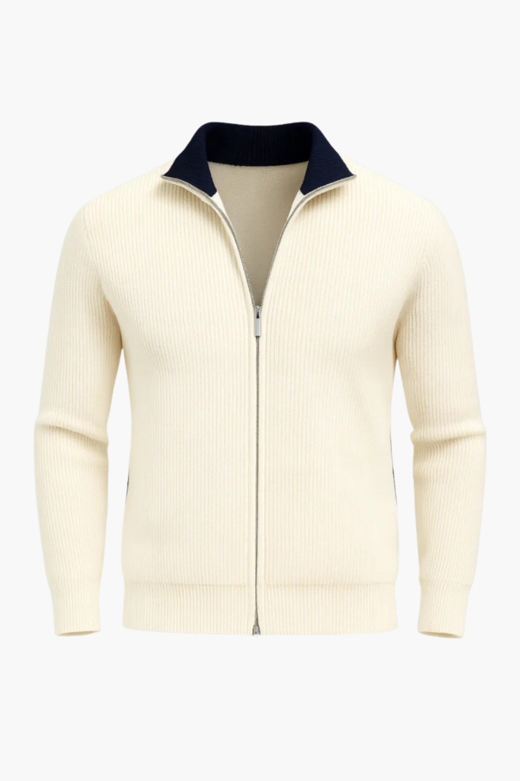 Falerro Men’s Zip-Up Knit Vest – Wool Blend