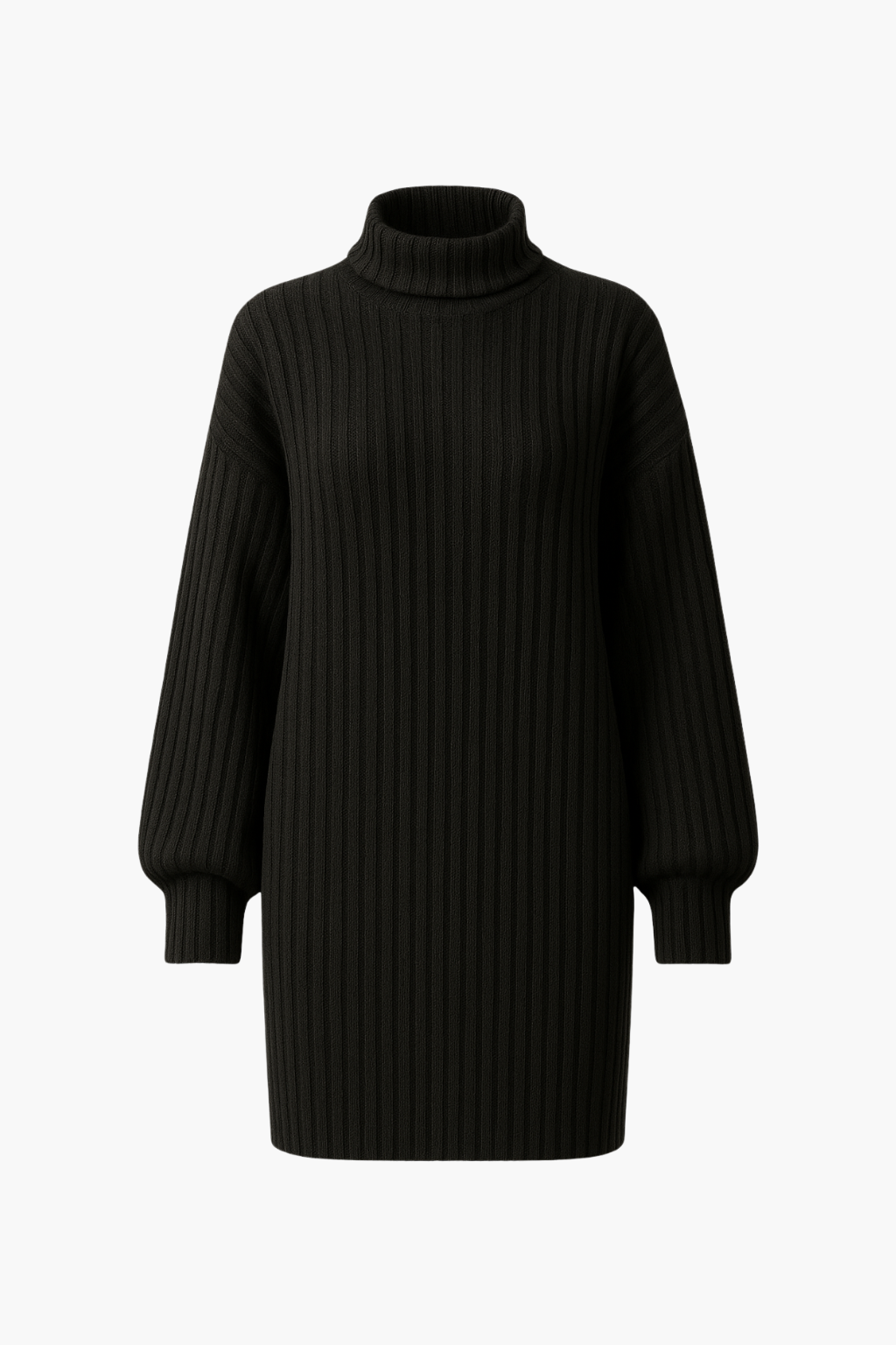 Falerro Women’s Ribbed Knit Turtleneck Sweater Dress