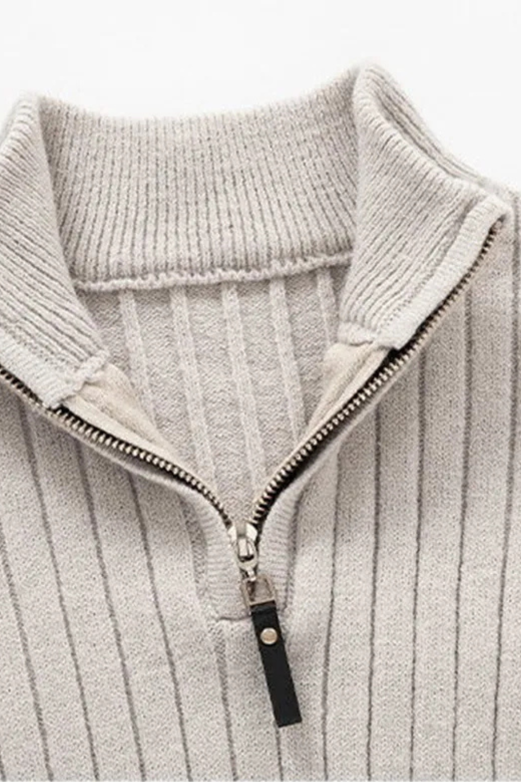 Falerro Men’s Half-Zip High Collar Jumper – Cashmere Blend Knit