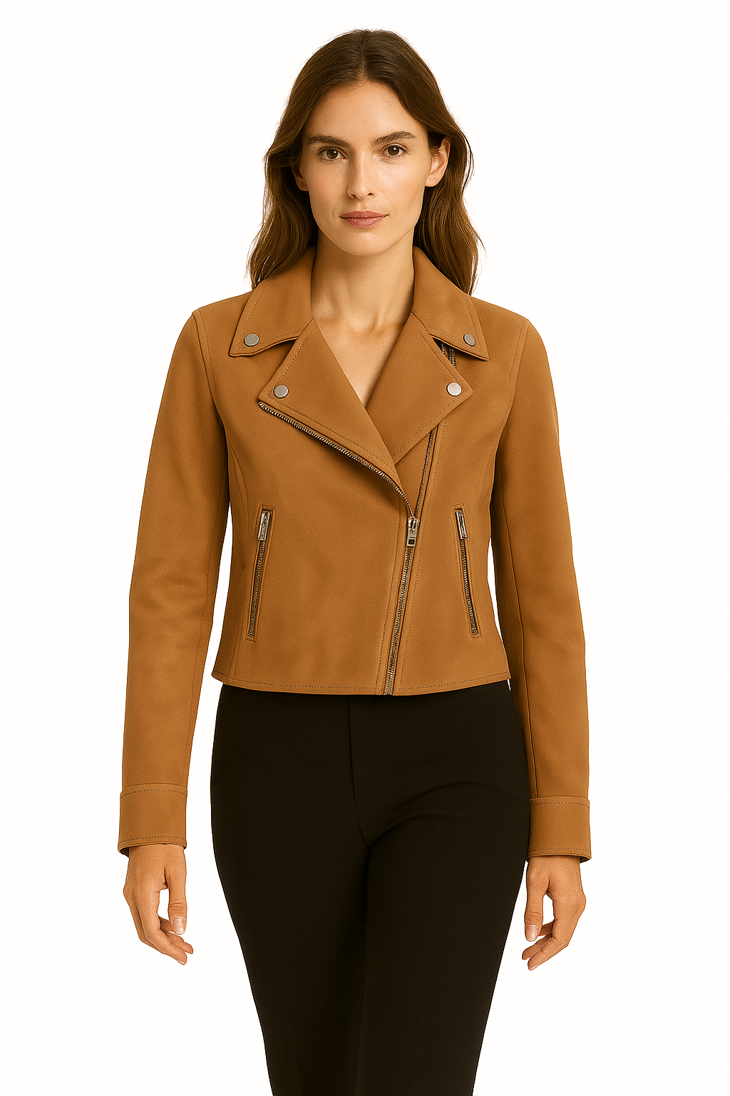 Falerro Women’s Faux Suede Biker Jacket