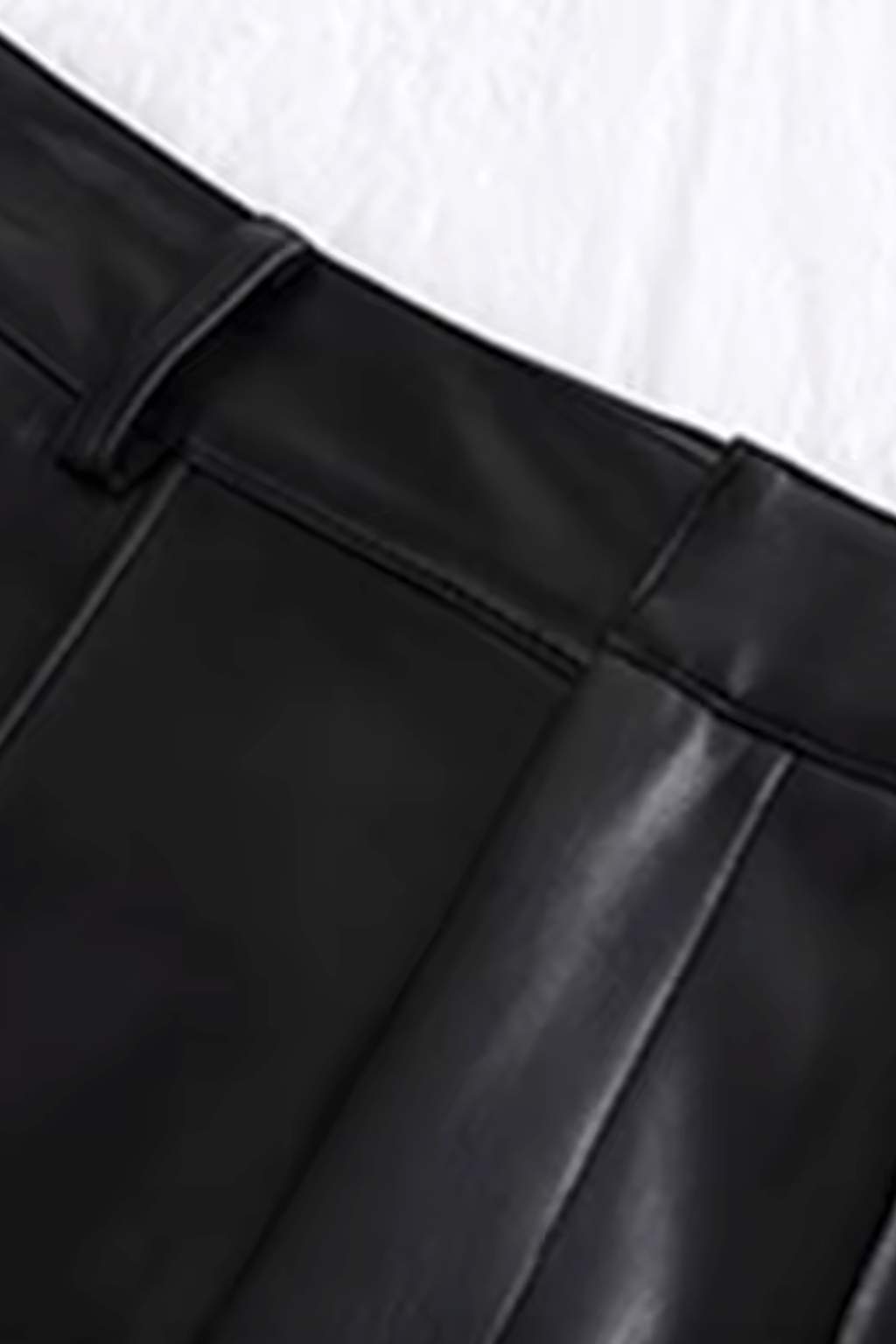 Falerro Women’s High Waist Straight PU Leather Pants