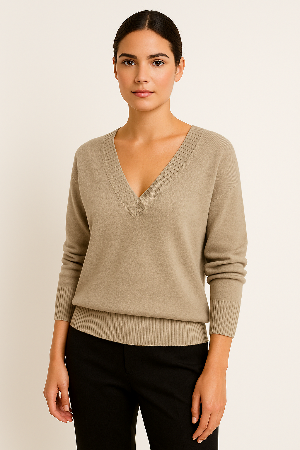 Falerro Women’s V-Neck Knitted Sweater