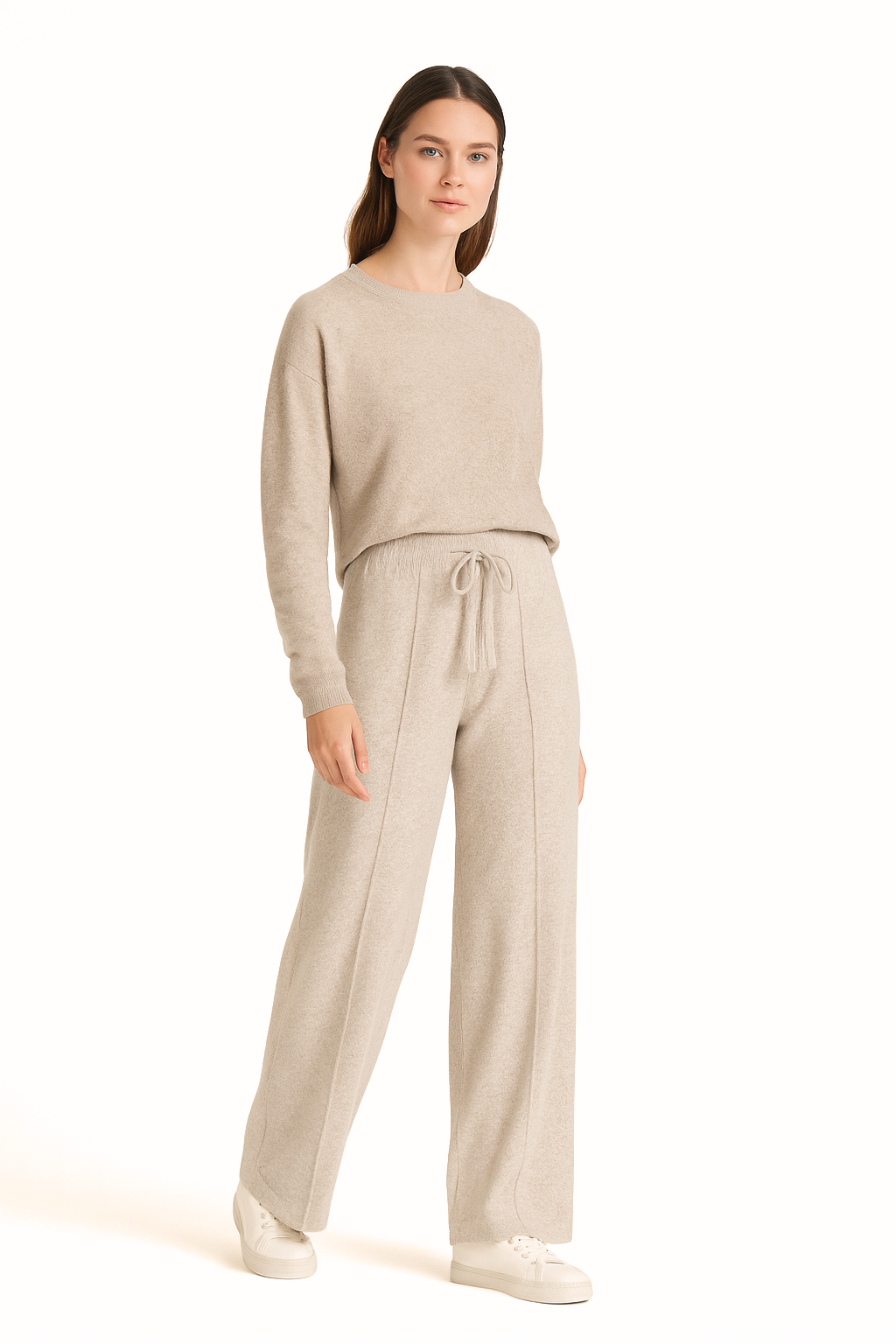 Falerro Women’s Wool Blend High Waist Wide Leg Pants